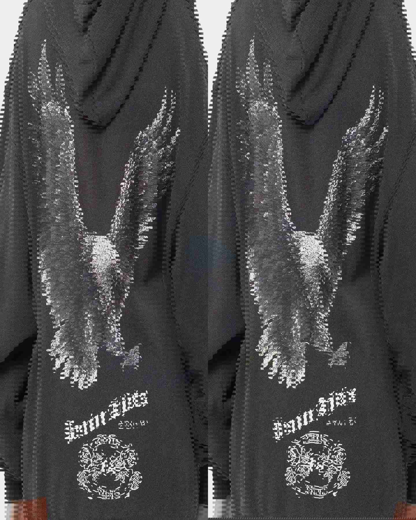 404 Flight Vintage Hoodie Charcoal - Streetwear Hoodie with Vintage Wash