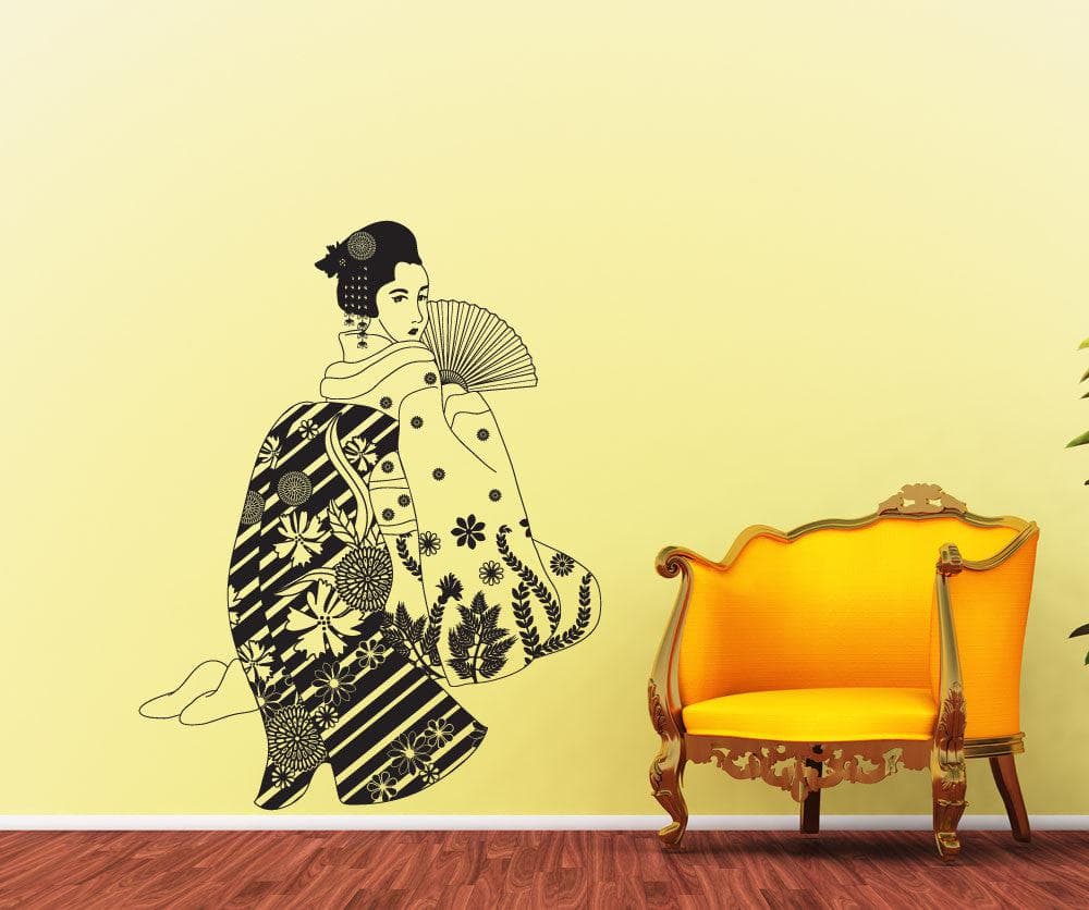 Vinyl Wall Decal Sticker Seductive Geisha #OS_DC675 - Removable & Easy to Apply