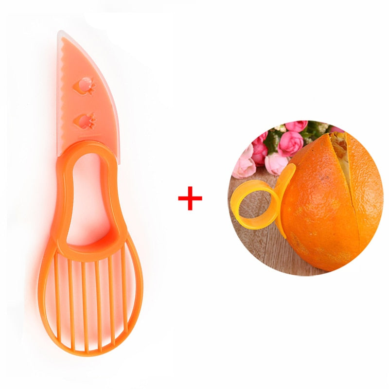 3 In 1 Avocado Slicer Shea Corer Butter Fruit Peeler Cutter Pulp Separator Plastic Knife Kitchen Tool