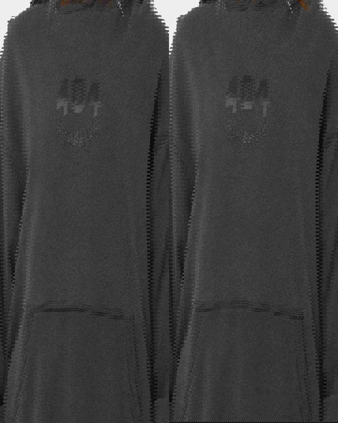 404 Flight Vintage Hoodie Charcoal - Streetwear Hoodie with Vintage Wash