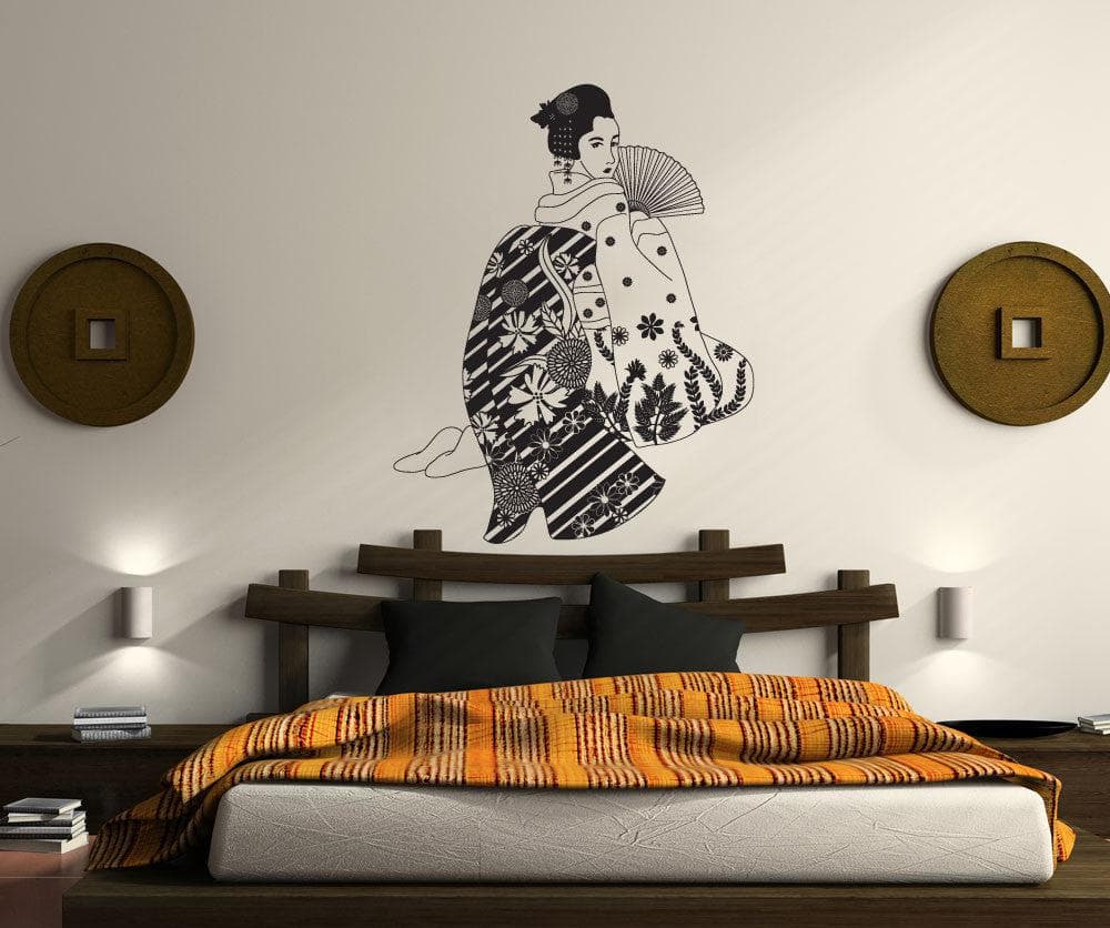 Vinyl Wall Decal Sticker Seductive Geisha #OS_DC675 - Removable & Easy to Apply