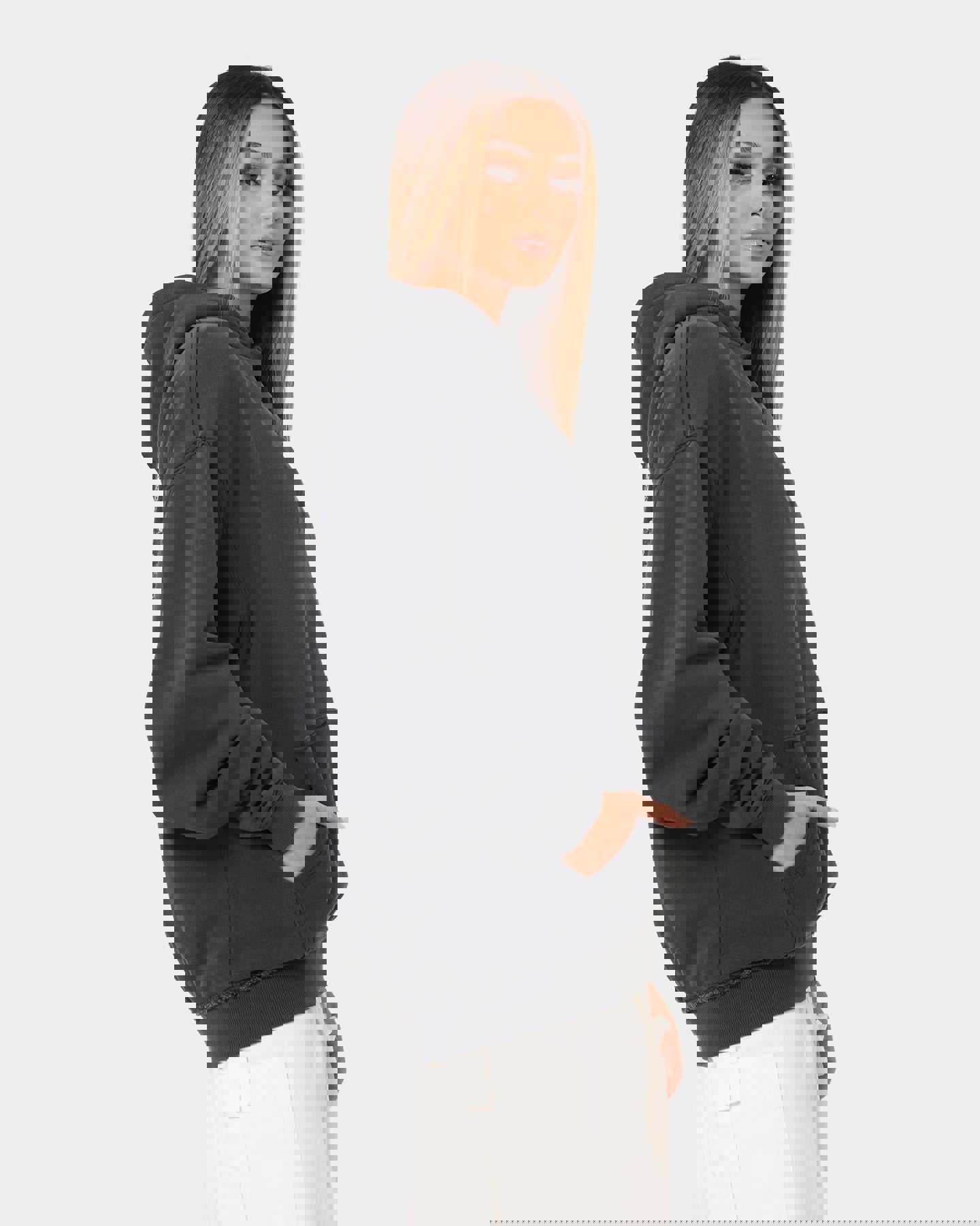 404 Flight Vintage Hoodie Charcoal - Streetwear Hoodie with Vintage Wash