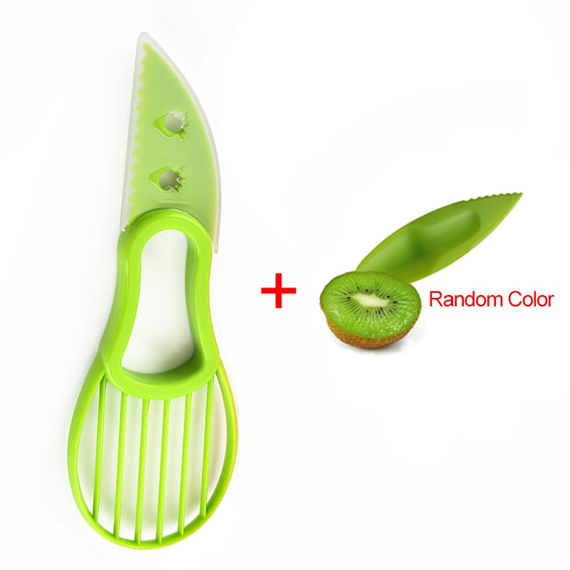 3 In 1 Avocado Slicer Shea Corer Butter Fruit Peeler Cutter Pulp Separator Plastic Knife Kitchen Tool