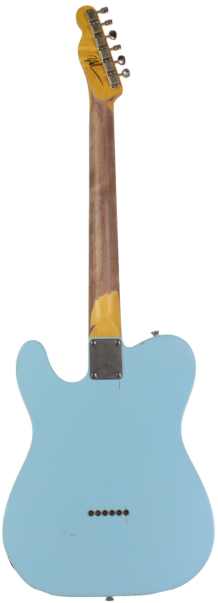 Nash T-2HB Guitar with P90 Pickups, Sonic Blue Finish, Light Aging