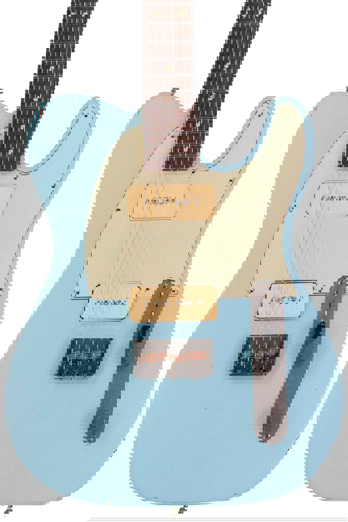 Nash T-2HB Guitar with P90 Pickups, Sonic Blue Finish, Light Aging