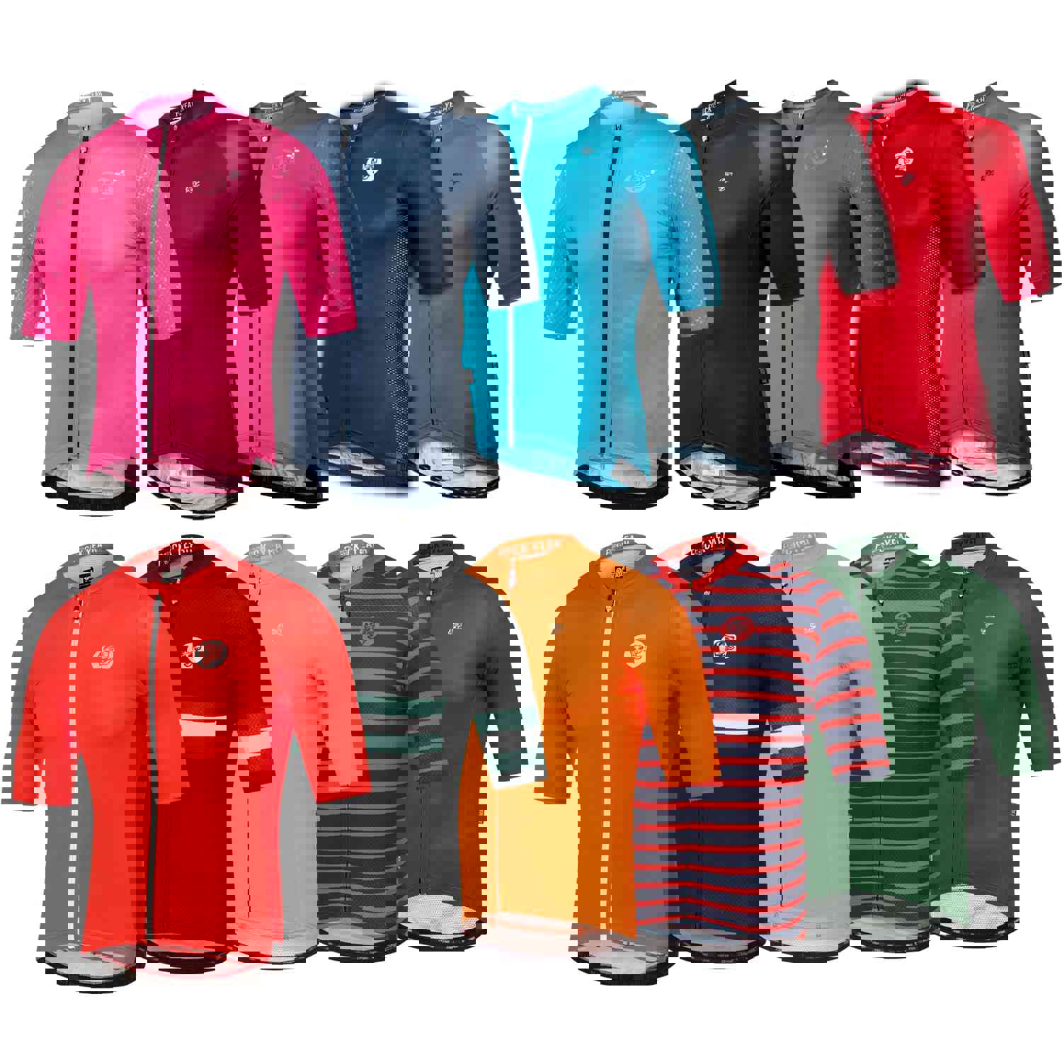 Colorful Cycling Jersey - Breathable Quick-Dry Short Sleeve Bike Shirt for Men