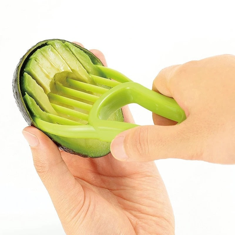 3 In 1 Avocado Slicer Shea Corer Butter Fruit Peeler Cutter Pulp Separator Plastic Knife Kitchen Tool