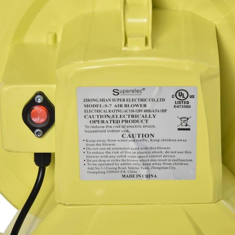Outsunny 450-Watt Electric Air Blower for Inflatable Bounce Houses and Swimming Pools