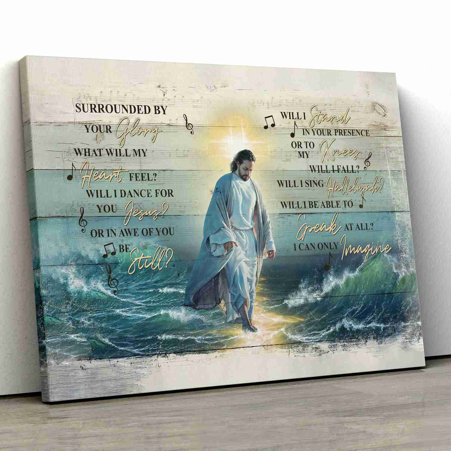 Jesus Walking Landscape Canvas Print - Wall Art