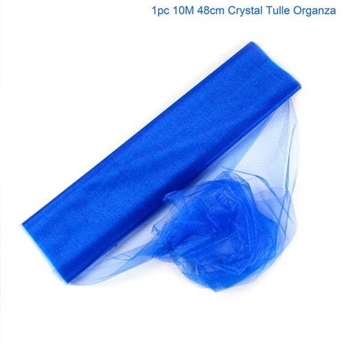 FENGRISE 5M 10M Wedding Organza Tulle Roll Fabric for Bride Party Decor