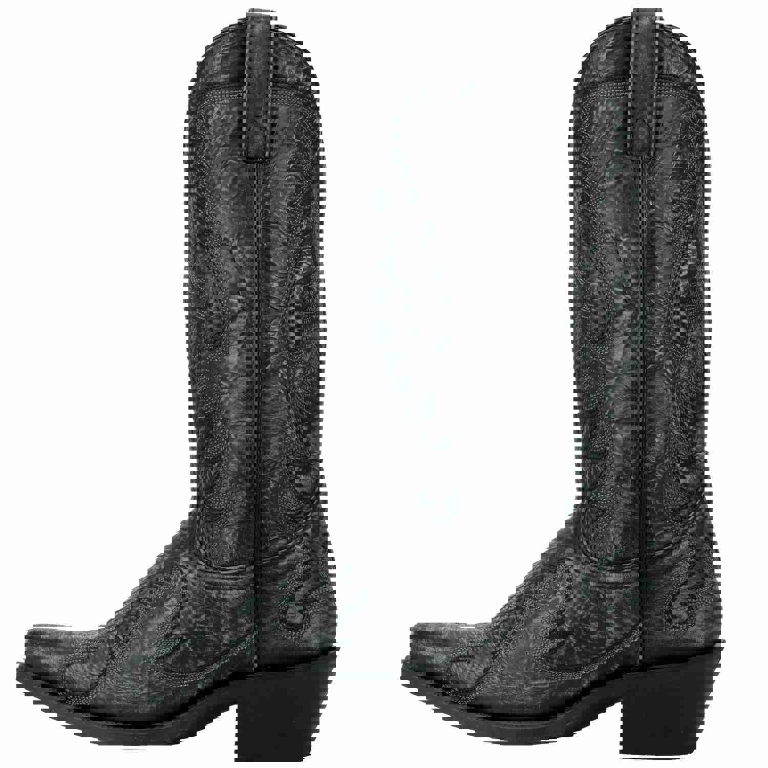 Laredo Men's Garrett Distressed Black Western Boots 68407
