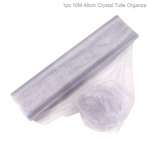 FENGRISE 5M 10M Wedding Organza Tulle Roll Fabric for Bride Party Decor