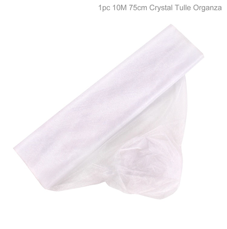 FENGRISE 5M 10M Wedding Organza Tulle Roll Fabric for Bride Party Decor