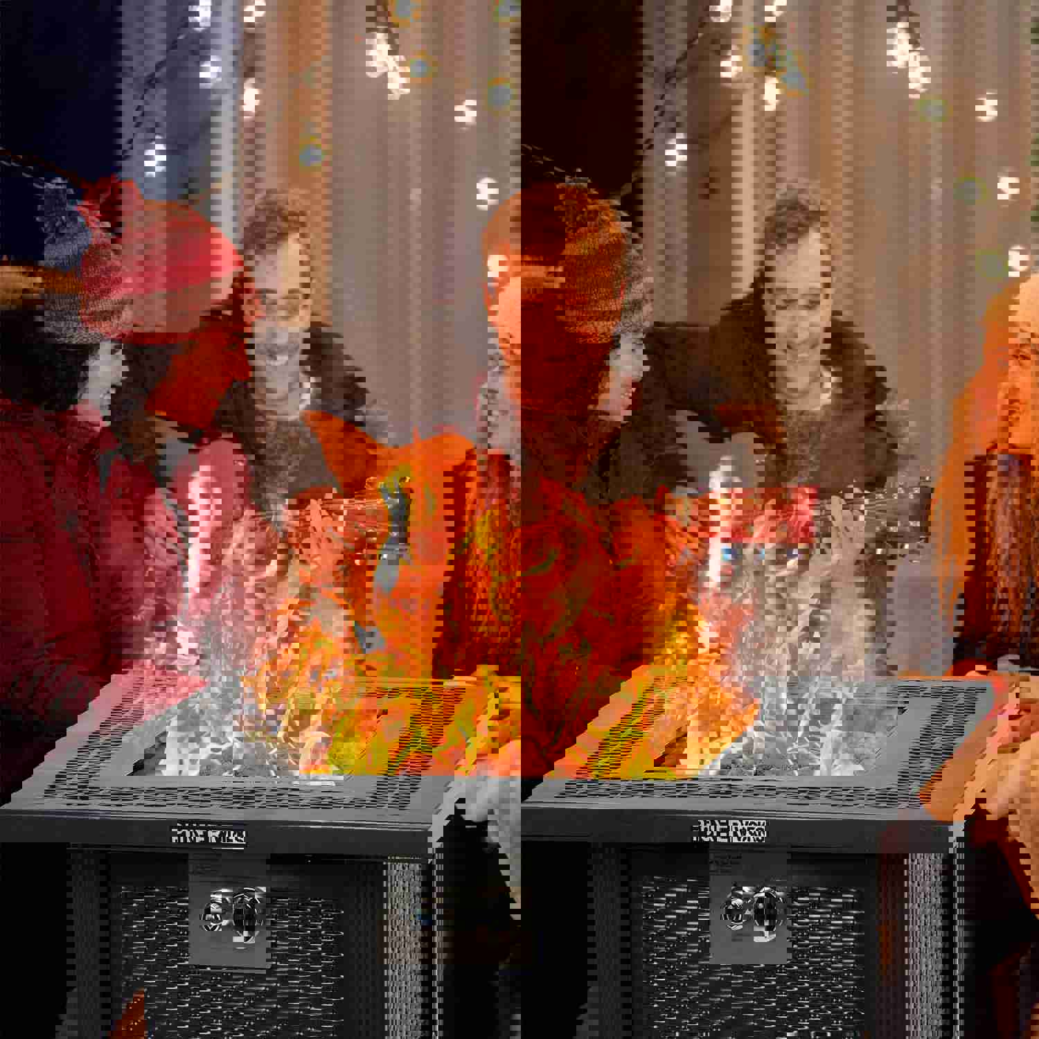 GARVEE PIONEERWORKS 28 Inch Propane Fire Pit Table - 50000BTU Rectangle Fire Table with Cover