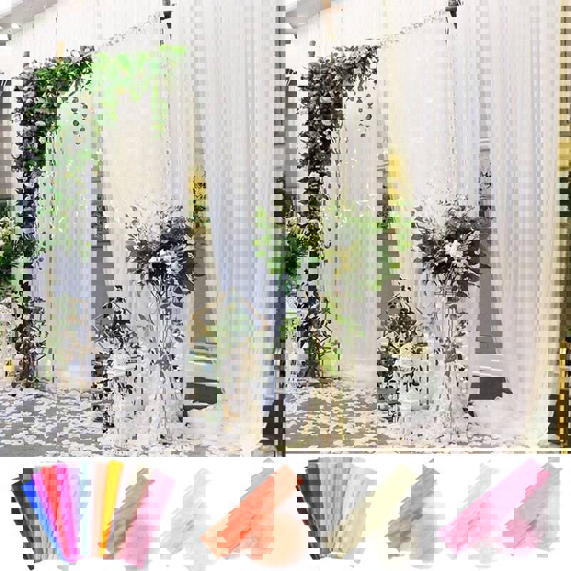 FENGRISE 5M 10M Wedding Organza Tulle Roll Fabric for Bride Party Decor