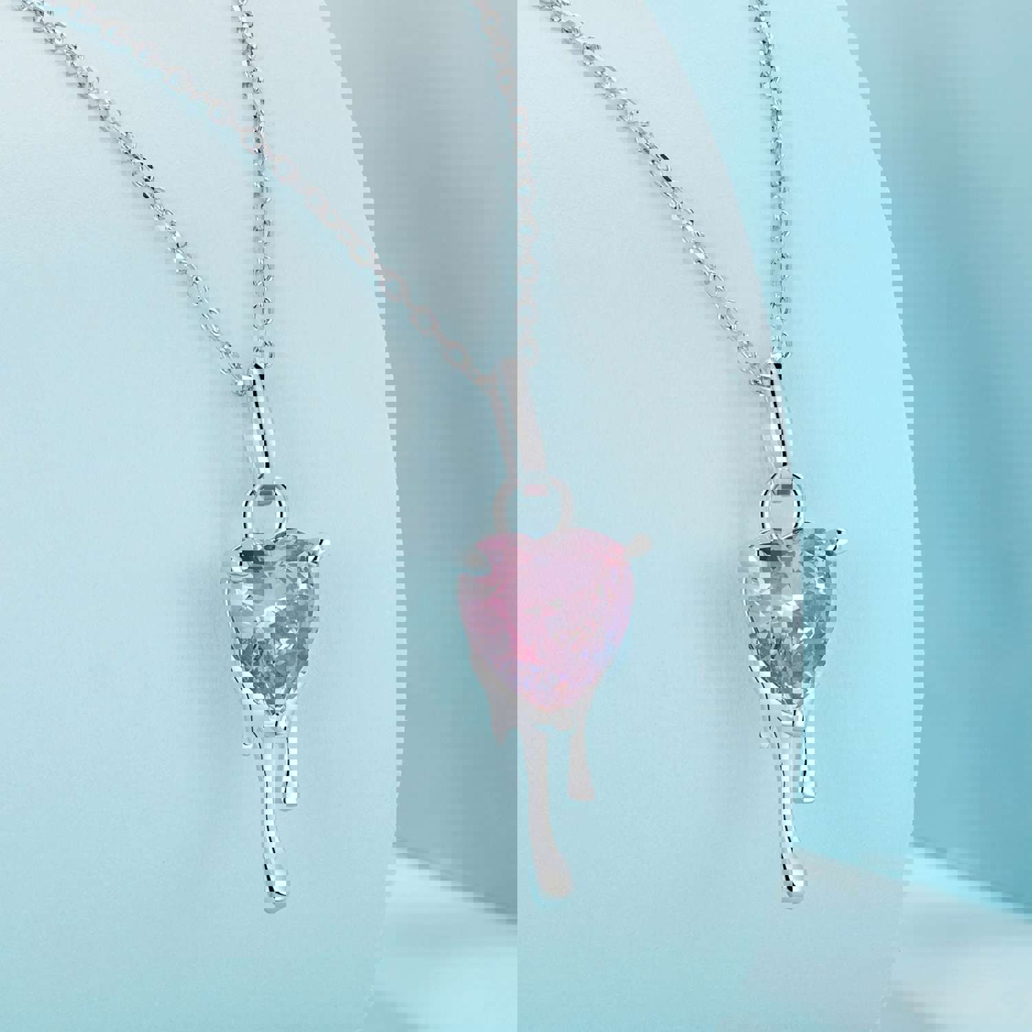 Heart Shape S925 Sterling Silver Necklace with Zirconia Diamond - Elegant Gift for Women