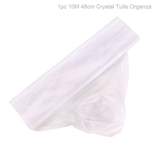 FENGRISE 5M 10M Wedding Organza Tulle Roll Fabric for Bride Party Decor