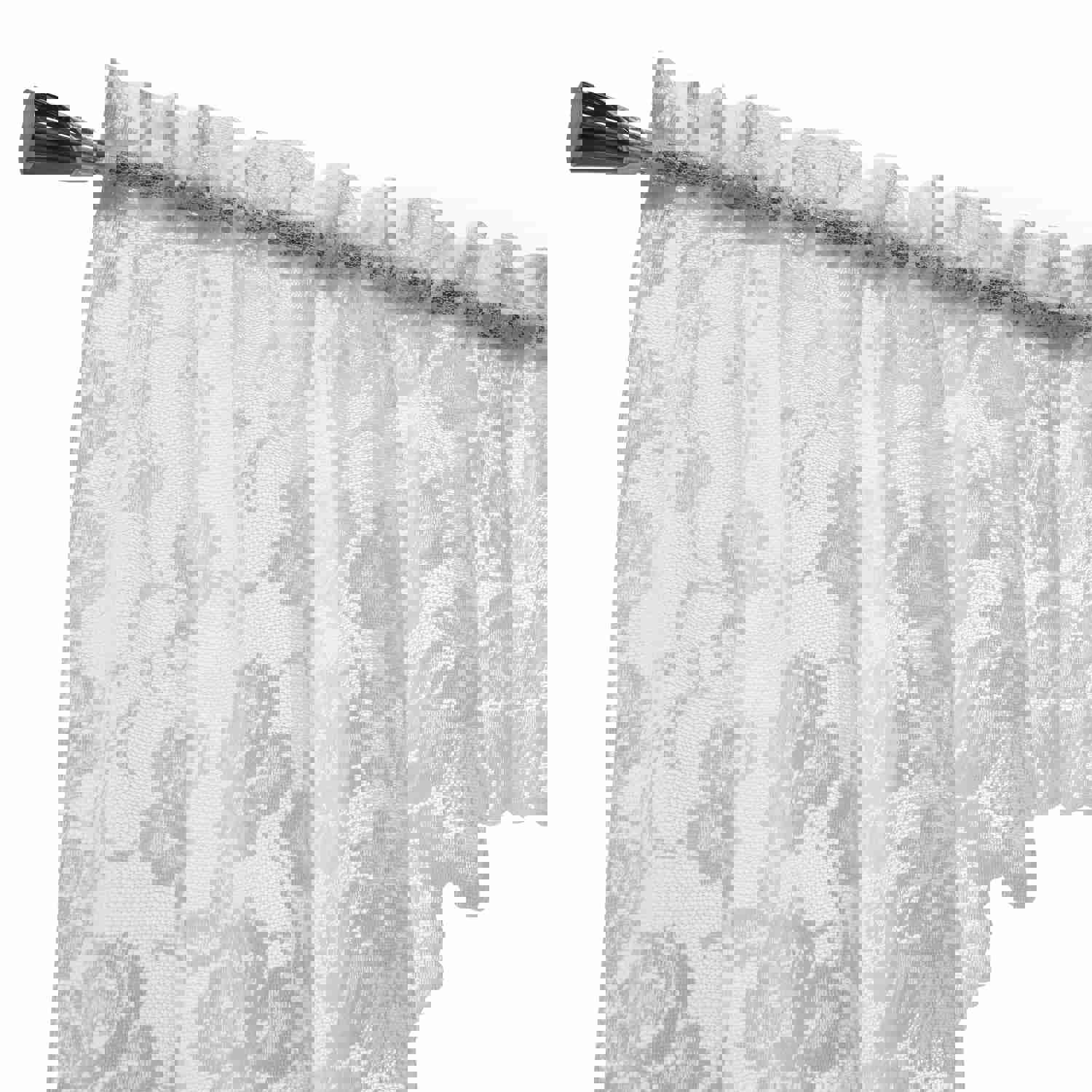 CommonWealthLimoges Sheer Rod Pocket Swag Valance Set 72 x 32 White