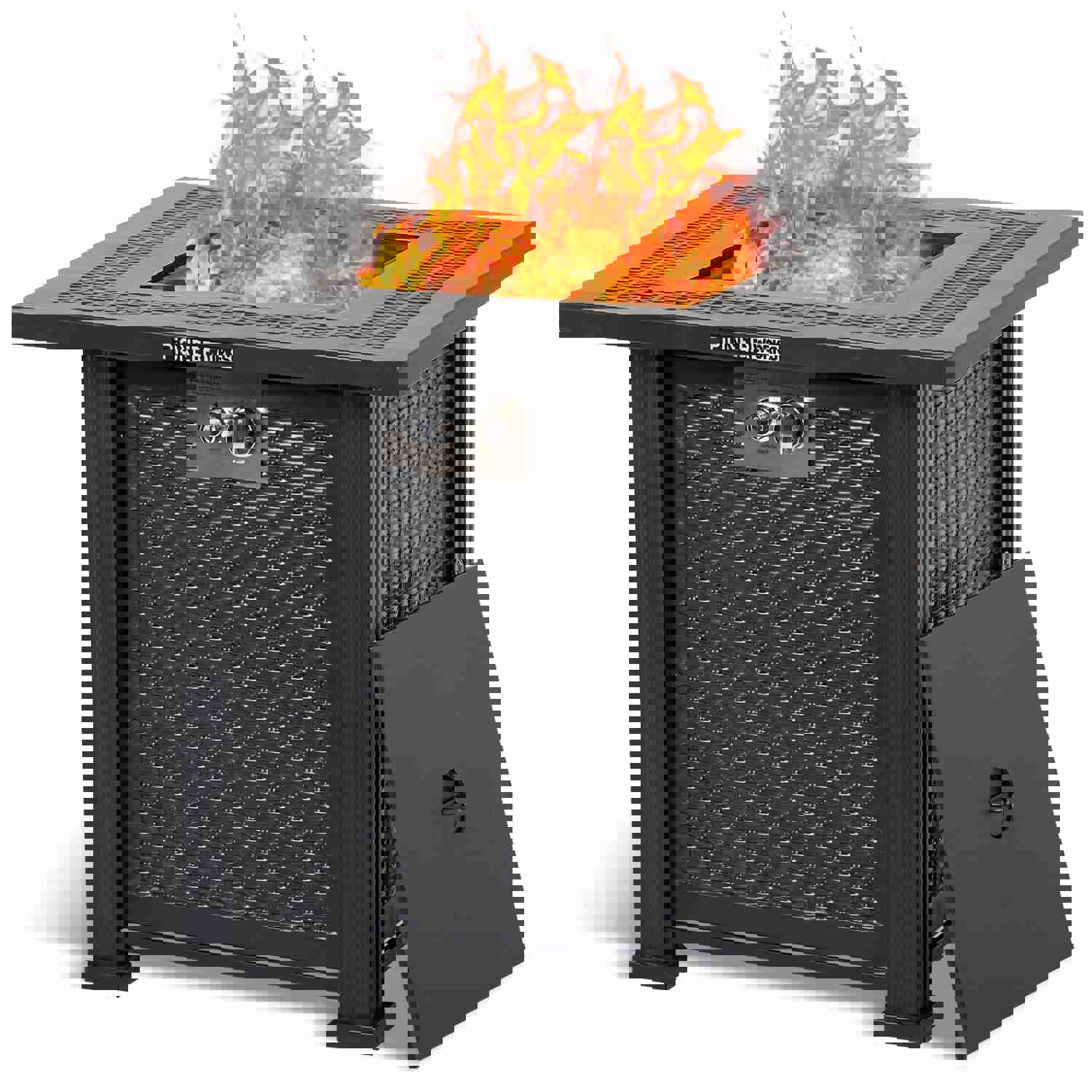 GARVEE PIONEERWORKS 28 Inch Propane Fire Pit Table - 50000BTU Rectangle Fire Table with Cover