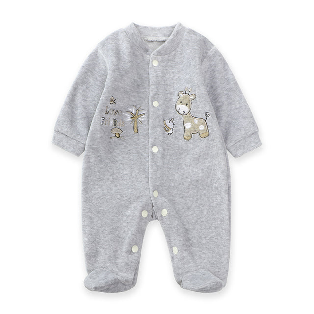 New Trending Baby Girls Rompers Clothing Pink Cartoon Baby Girls Clothes - One Pieces Pajamas Fleece Jumpsuit Costume