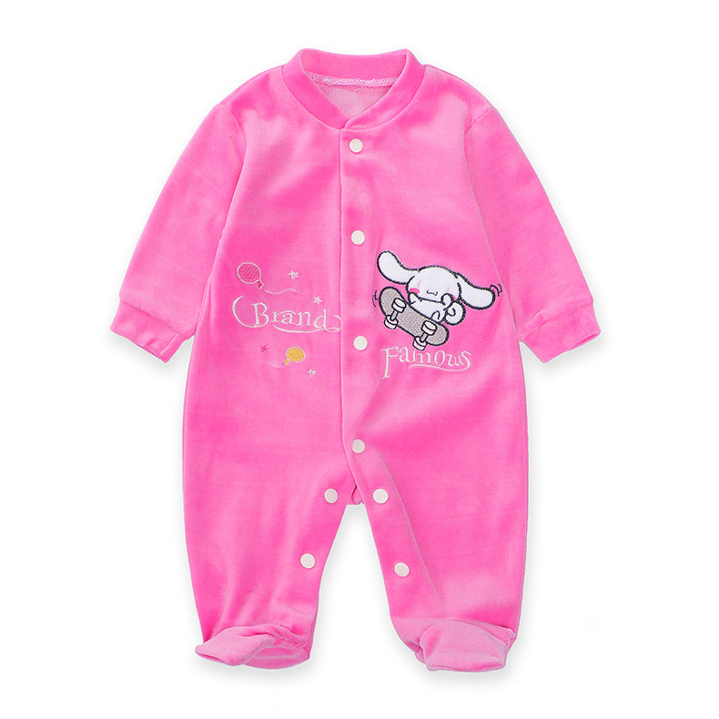 New Trending Baby Girls Rompers Clothing Pink Cartoon Baby Girls Clothes - One Pieces Pajamas Fleece Jumpsuit Costume