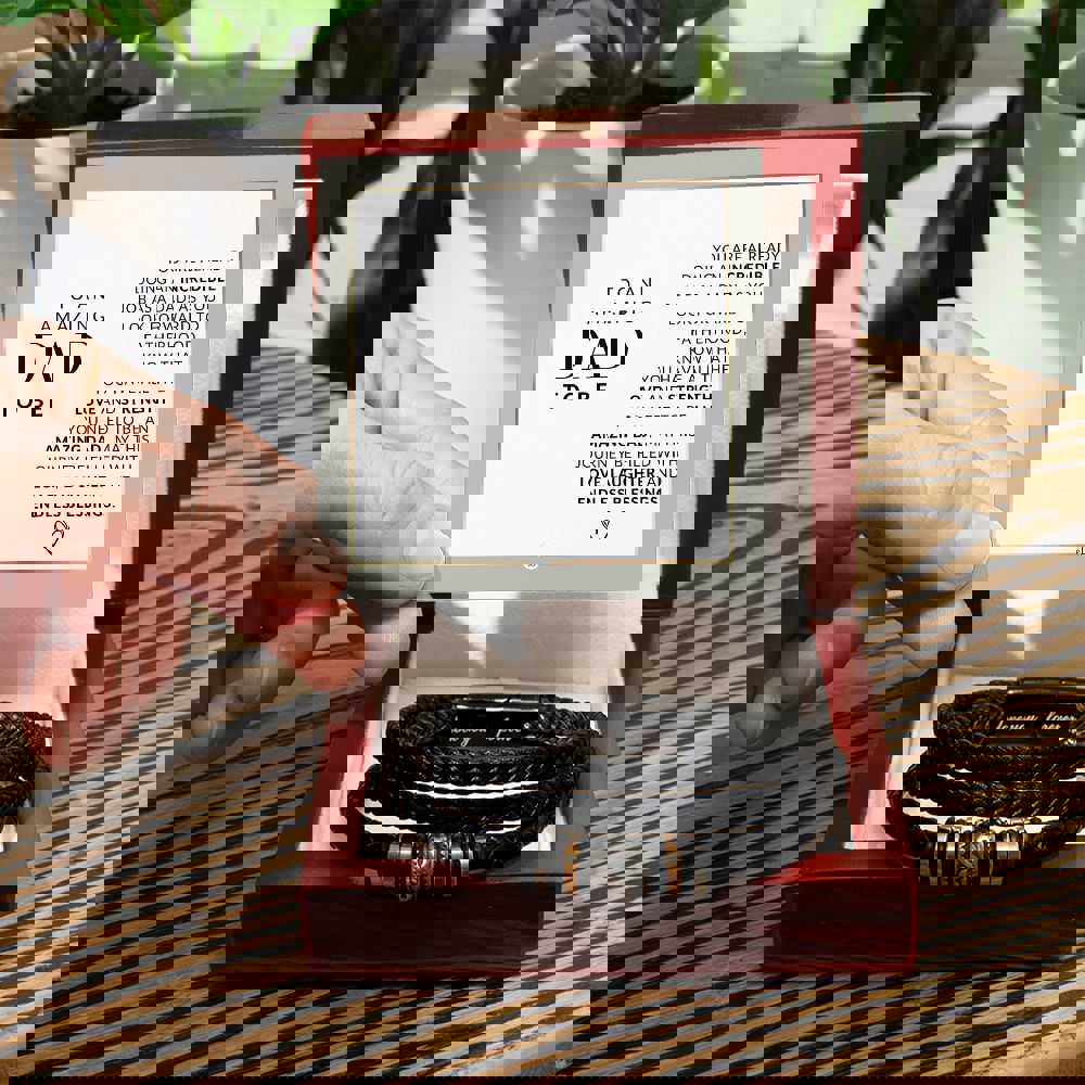 Future or Dad To Be Gift - Mens Leather Bracelet For Expecting Dad - Great For Christmas, Fathers Day or His Birthday