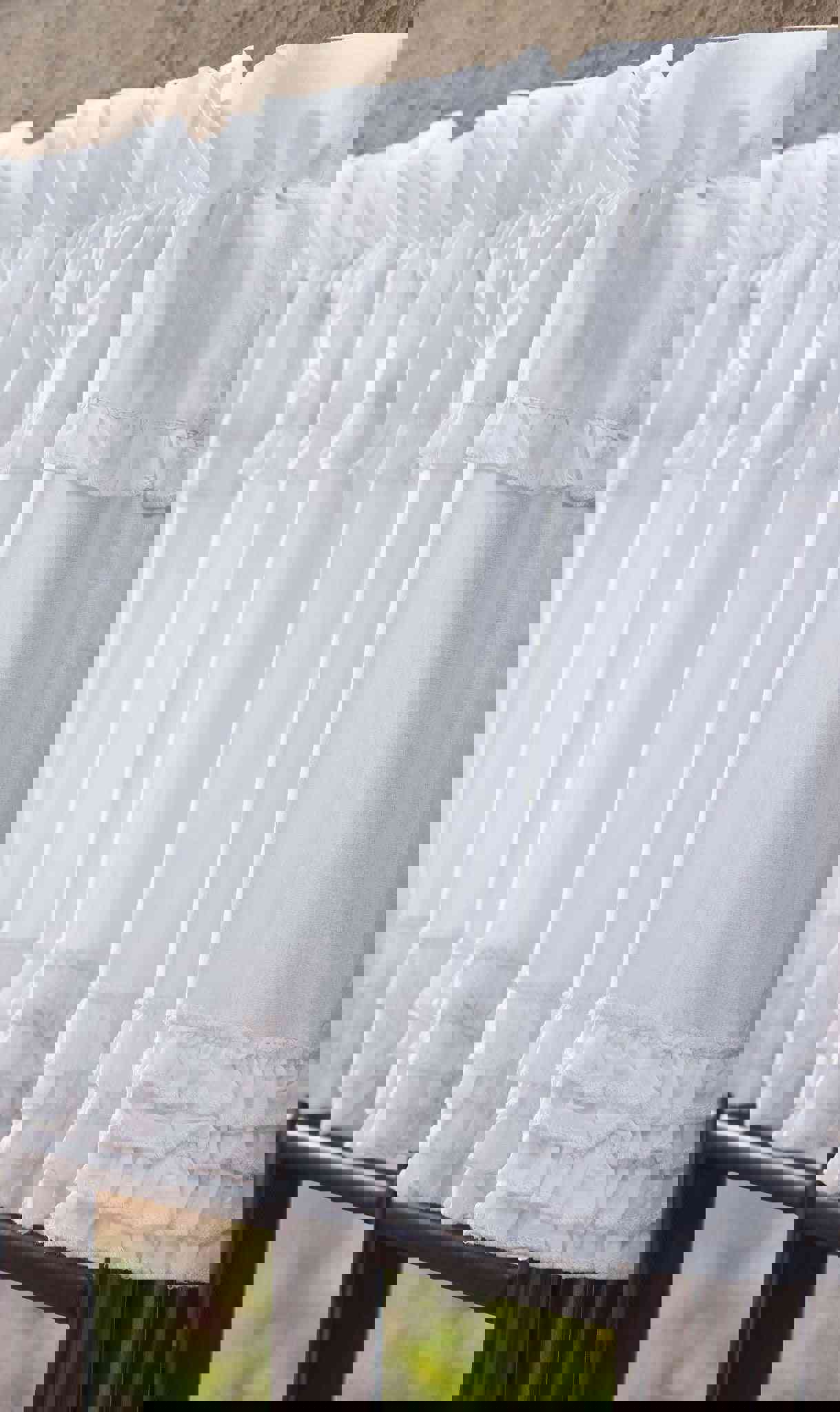 White Ruffled Sheer Valance 72