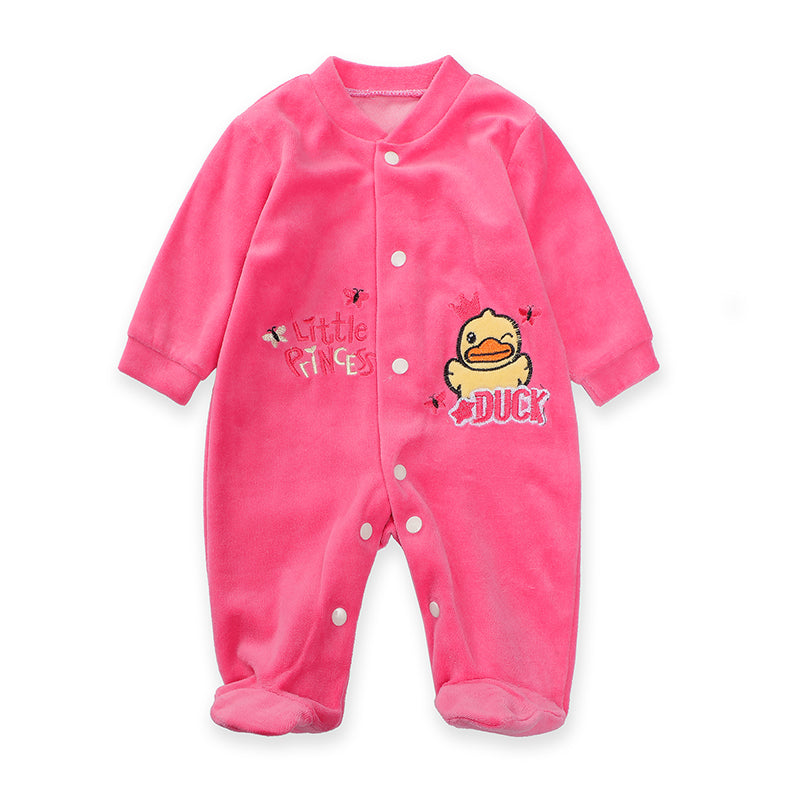 New Trending Baby Girls Rompers Clothing Pink Cartoon Baby Girls Clothes - One Pieces Pajamas Fleece Jumpsuit Costume