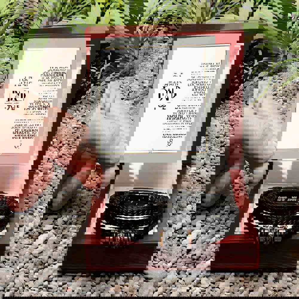 Future or Dad To Be Gift - Mens Leather Bracelet For Expecting Dad - Great For Christmas, Fathers Day or His Birthday