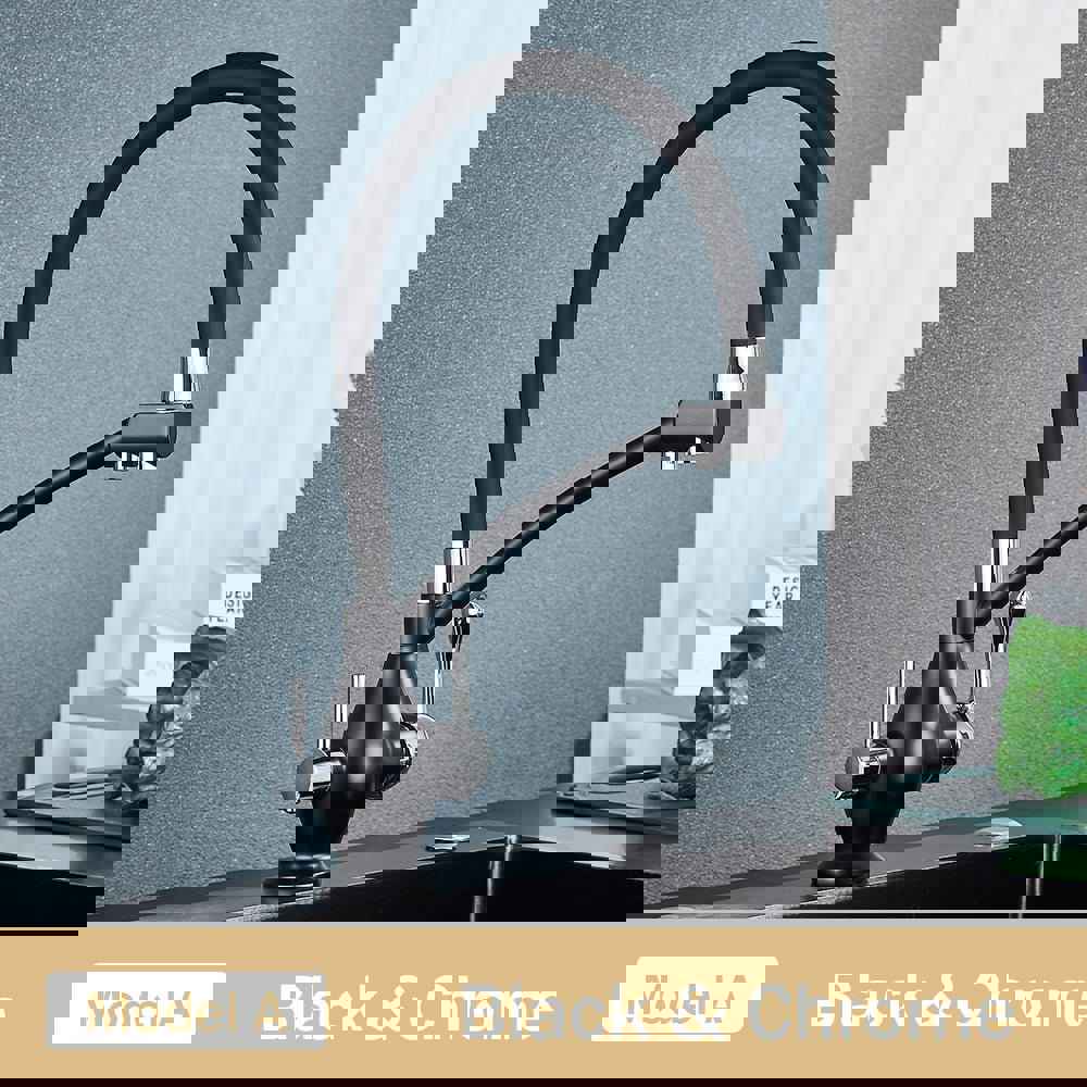 MIRODEMI® Dual Spout Swivel Pull Down Kitchen Faucet With Filter