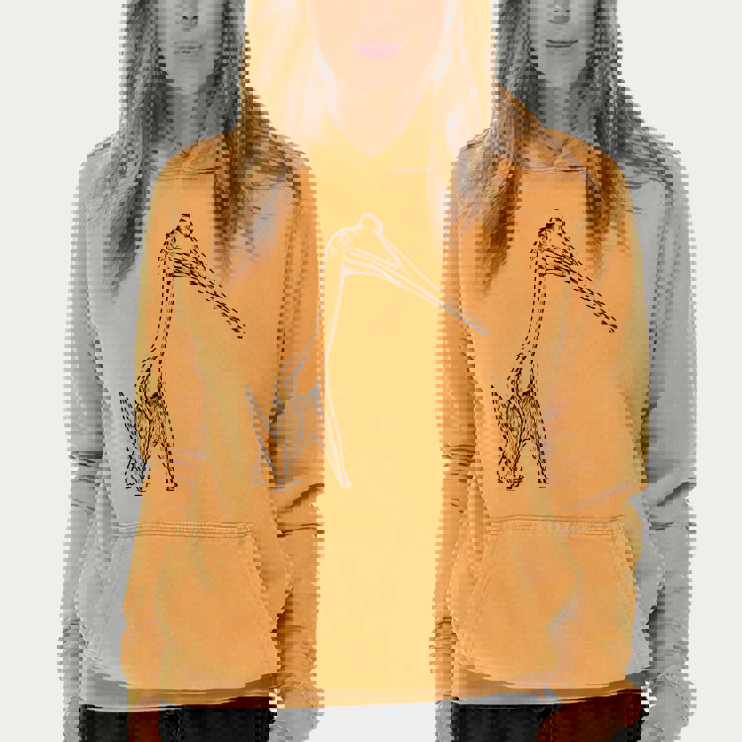 Quetzalcoatlus Northropi - Mid-Weight Unisex Vintage 100% Cotton Hoodie