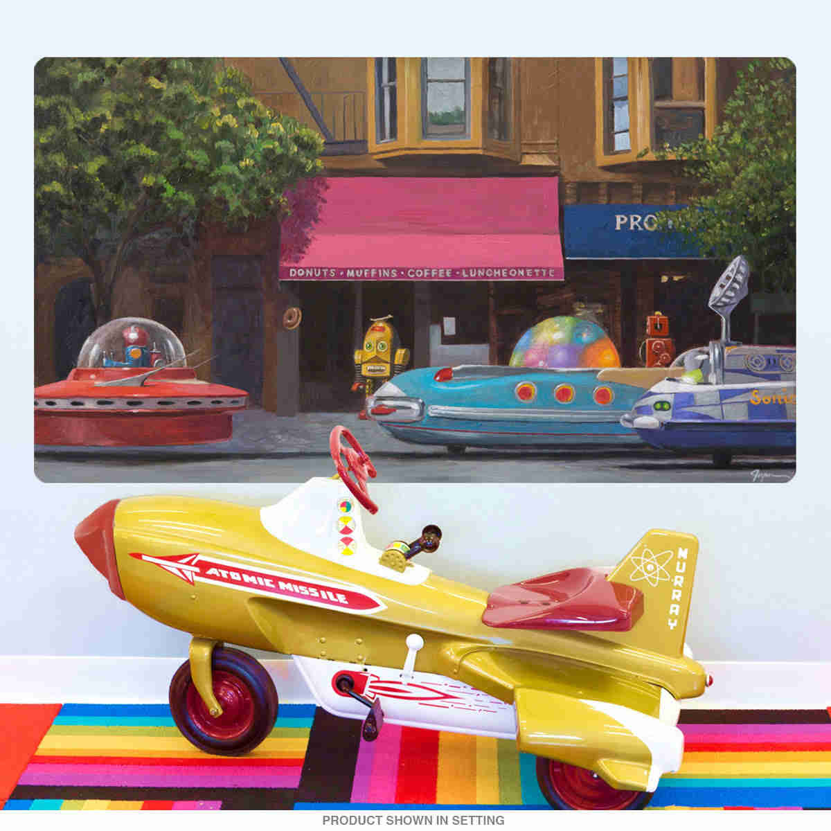 Robot Unidentified Flying Donut U.F.D. Wall Decal