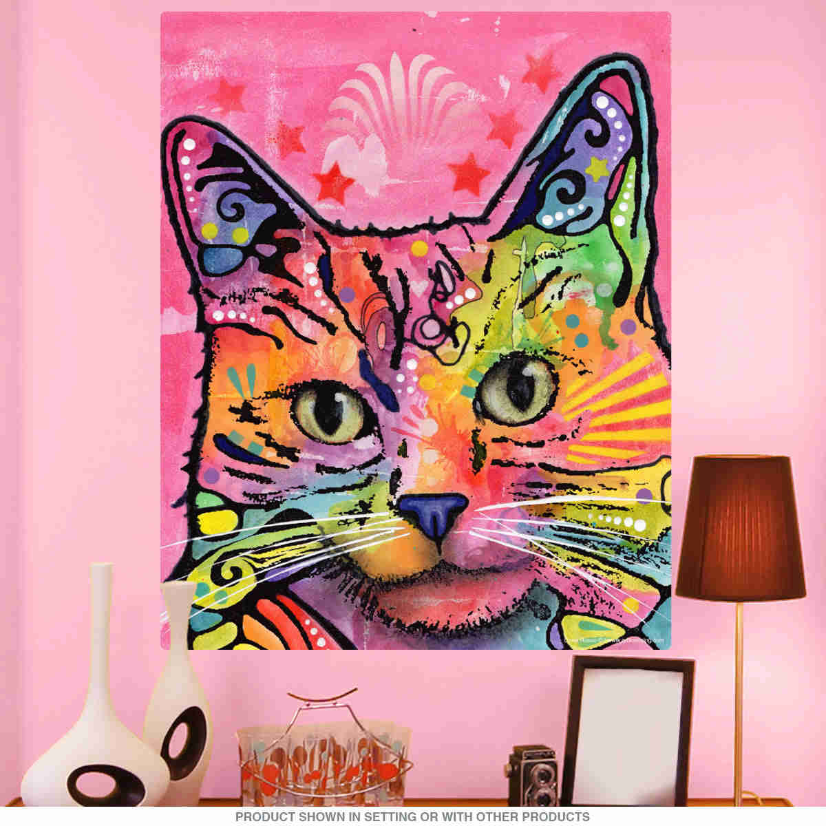 Perky Pink Cat Dean Russo Wall Decal