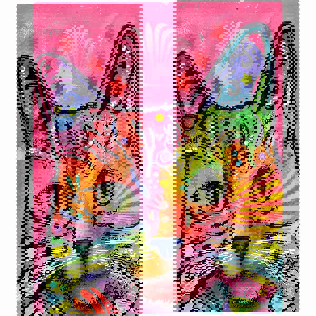 Perky Pink Cat Dean Russo Wall Decal