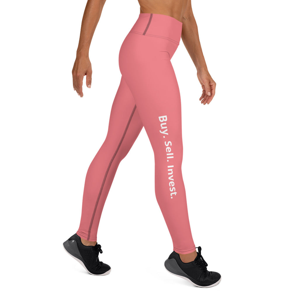 Rose Buy. Sell. Invest. High Waist Yoga Leggings - Super Soft & Stretchy