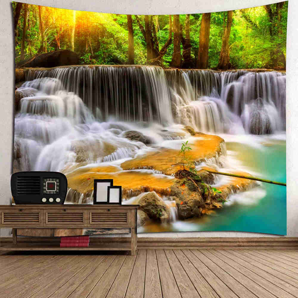 Mountain Waterfalls Printed Home Decor Tapestry