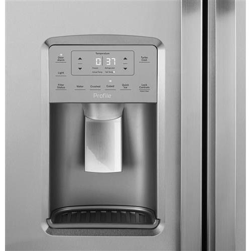 GE Profile 36-inch, 22.1 cu. ft. Counter-Depth Side-by-Side Refrigerator with Ice and Water Dispenser