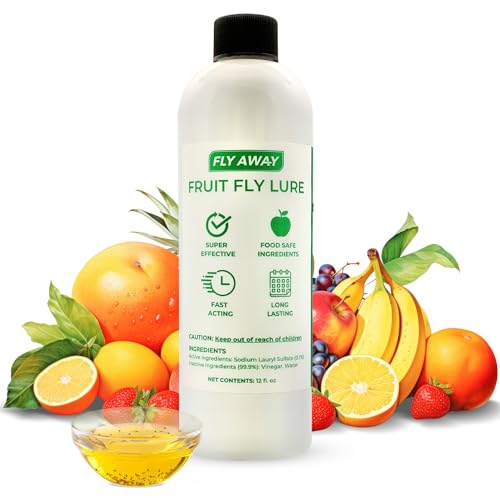 Fly Away Fruit Fly Liquid Lure - Fast & Safe Fruit Fly Trap for Kitchens, Restaurants, and Bars (12 oz)