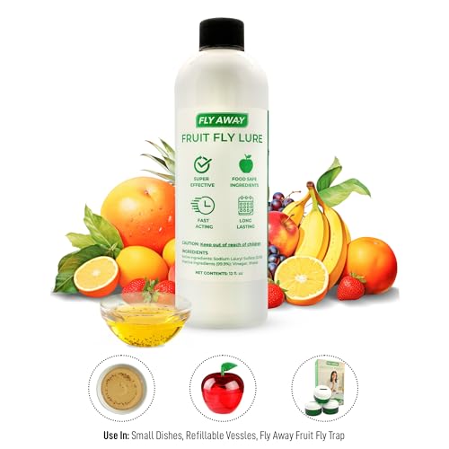 Fly Away Fruit Fly Liquid Lure - Fast & Safe Fruit Fly Trap for Kitchens, Restaurants, and Bars (12 oz)