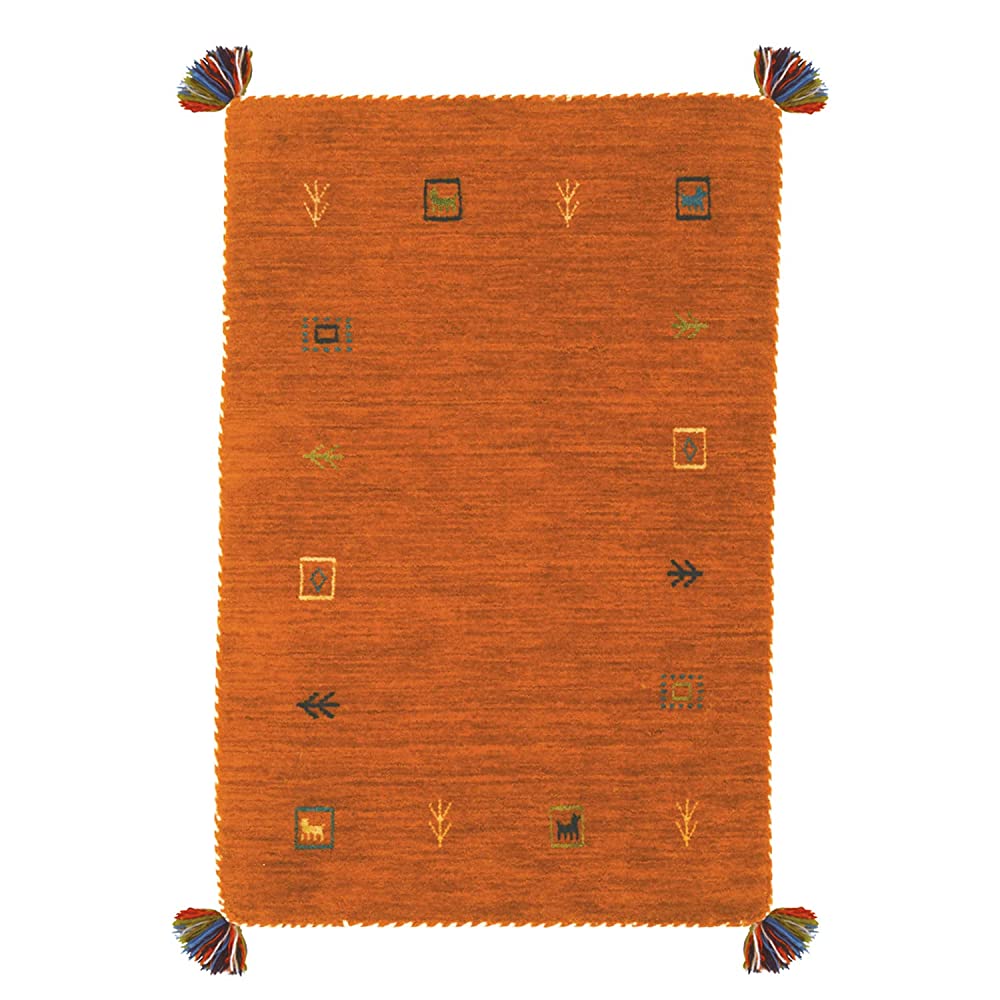 Hagiwara Orange Entrance Mat, Size: 17.7 x 29.5 inches (45 x 75 cm)