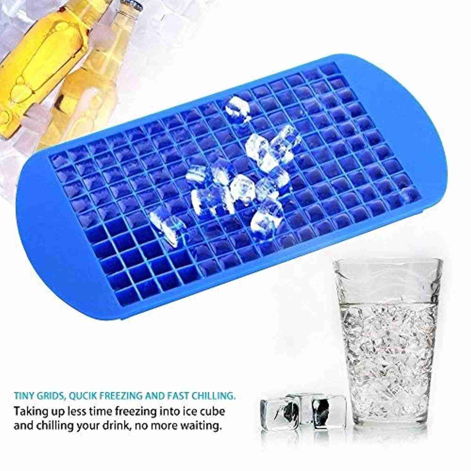 Heofean 3 Pcs FDA Approved Food Grade Silicone Ice Cube Trays with 160 Grids for Kitchen, Bar, and Party