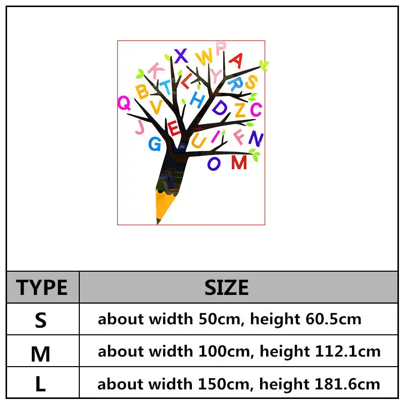 3D Letter Tree Creative DIY Acrylic Wall Sticker for Kids Room Decoration