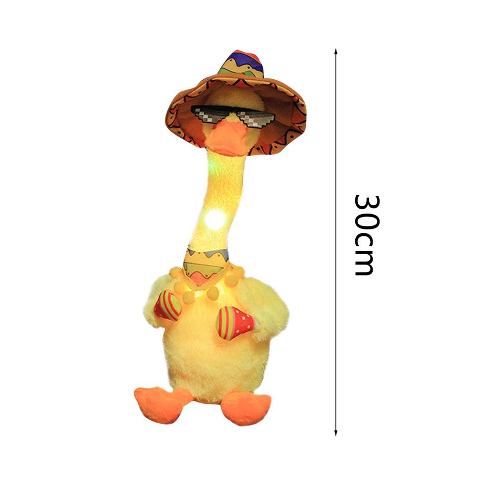 Funny Dancing and Singing Duck Plush Toy with Glow and Recording Feature