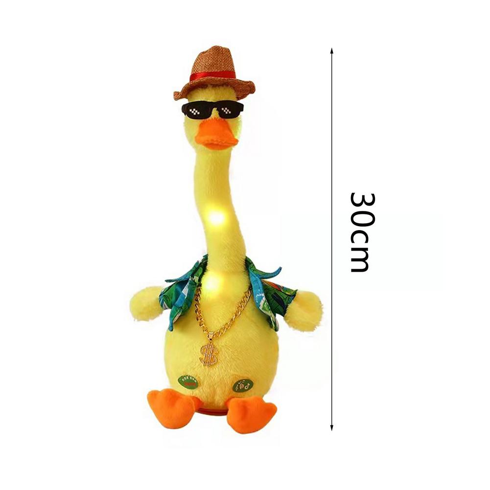 Funny Dancing and Singing Duck Plush Toy with Glow and Recording Feature