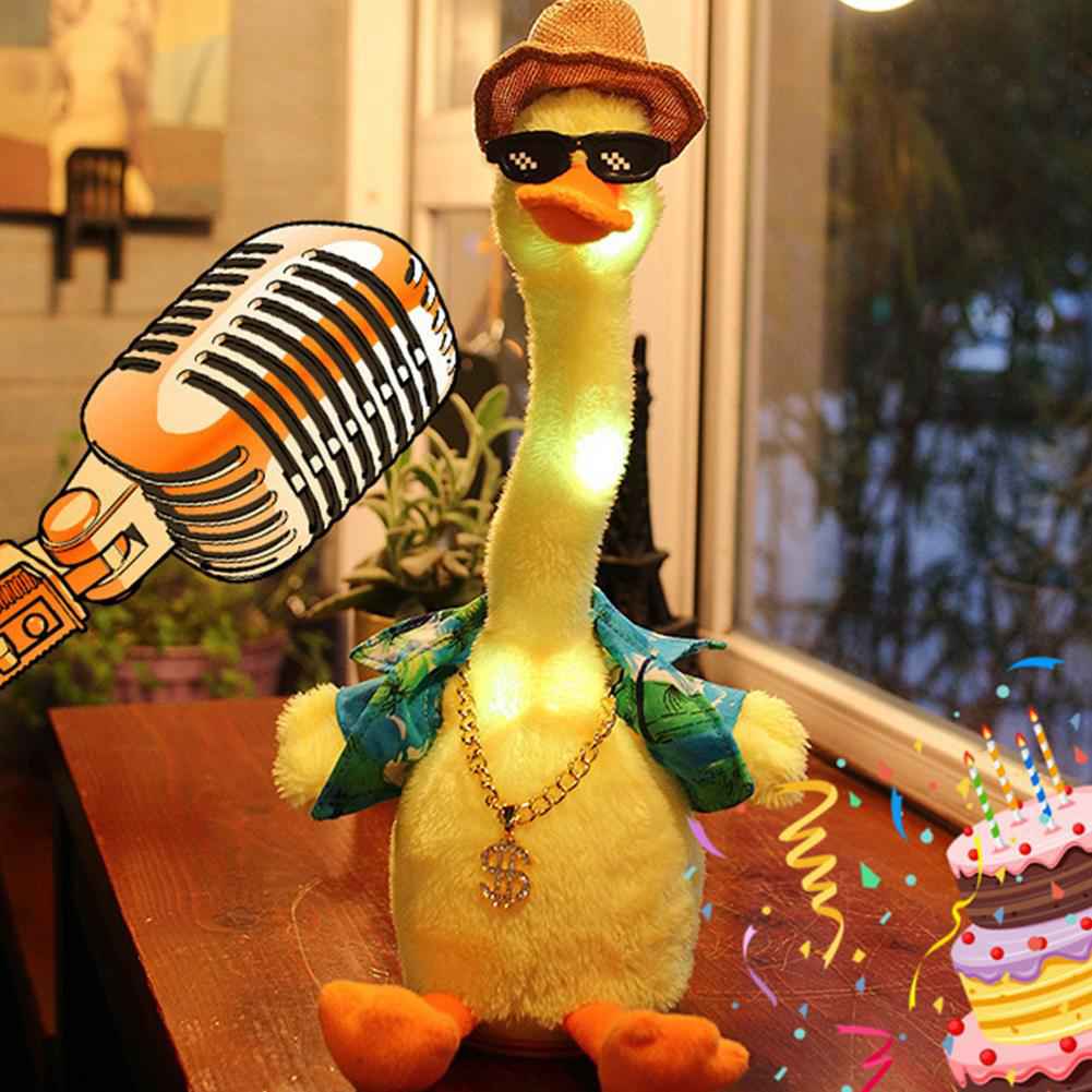 Funny Dancing and Singing Duck Plush Toy with Glow and Recording Feature