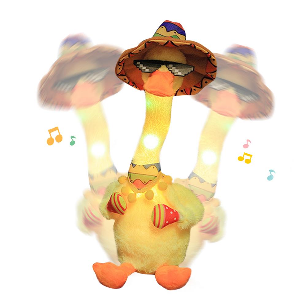 Funny Dancing and Singing Duck Plush Toy with Glow and Recording Feature