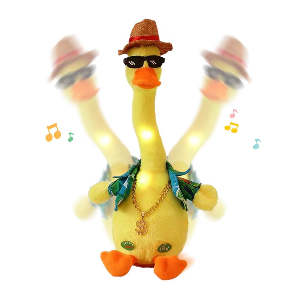 Funny Dancing and Singing Duck Plush Toy with Glow and Recording Feature
