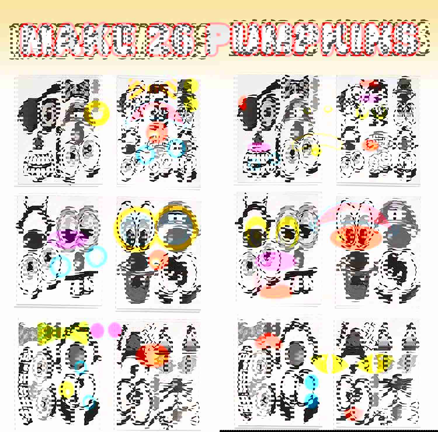 Halloween Pumpkin Decorating Stickers - 12 Large Sheets - Jack-o-Lantern Decoration Kit