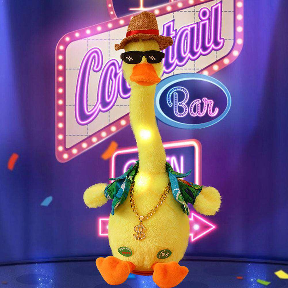 Funny Dancing and Singing Duck Plush Toy with Glow and Recording Feature