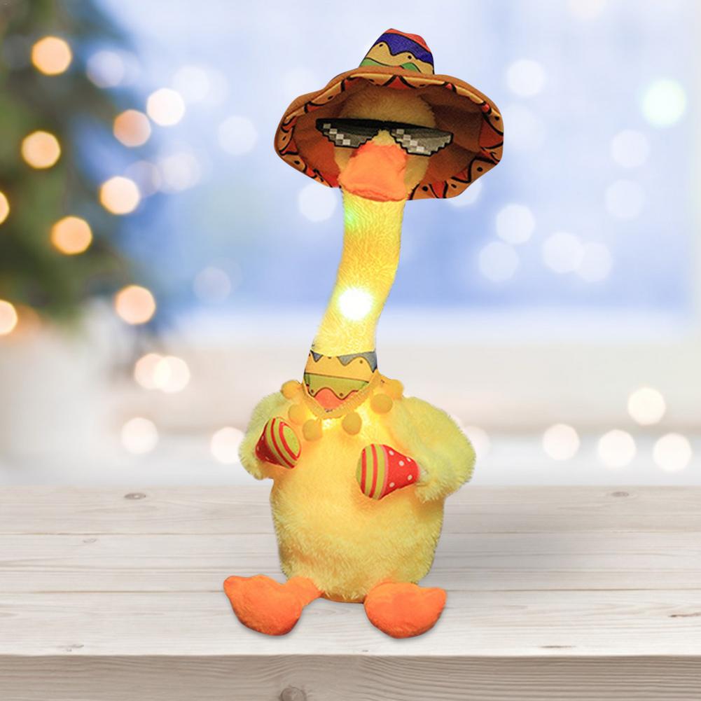 Funny Dancing and Singing Duck Plush Toy with Glow and Recording Feature